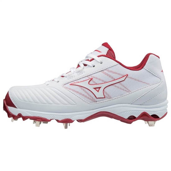 Mizuno 9-Spike Advanced Sweep 4 Low Metal Softball Cipő Női Fehér / Piros | TACV-39872
