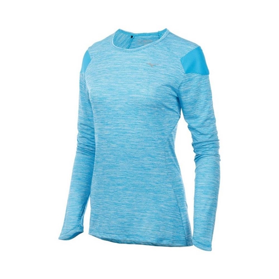 Mizuno ALPHA LONG SLEEVE 2.0 Running T shirts Női Égszínkék | SBZP-67298