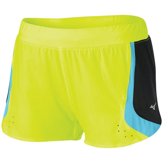 Mizuno Aero 2.5" Rövidnadrág Női Sárga / Kék Türkiz | CULP-72154