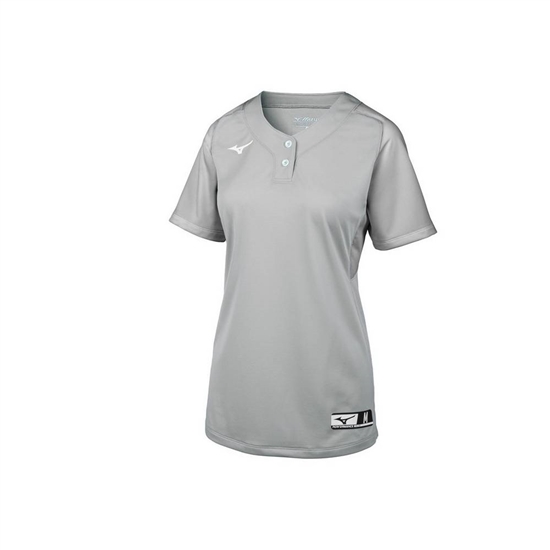 Mizuno Aerolite 2-Button Softball Jersey Női Szürke | LMRK-63807
