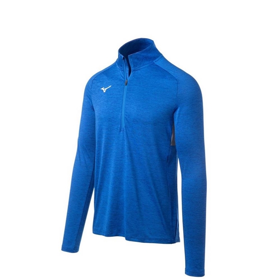 Mizuno Alpha 1/2 Zip Pulóver Férfi Királykék | EWYD-89637