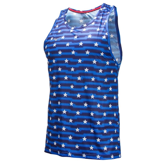 Mizuno America Star Tank Top Férfi Kék / Fehér | BFST-68243