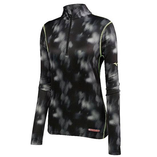 Mizuno Breath Thermo Base Layer Half Zip Tops Női Fekete | BYEQ-59713