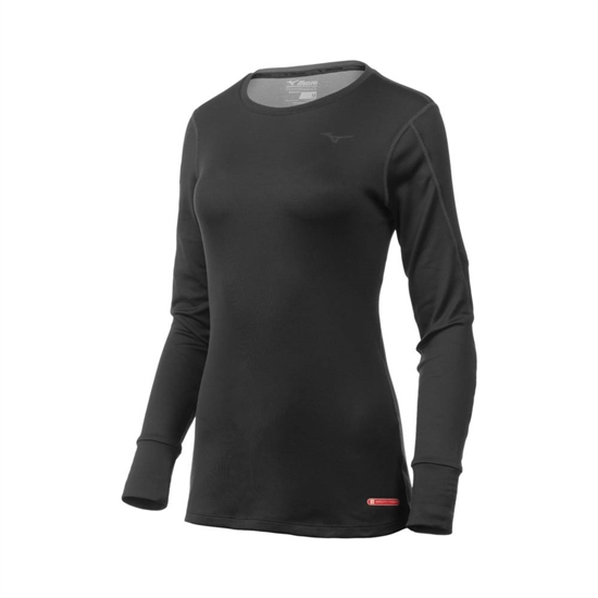Mizuno Breath Thermo Long Sleeve Base Layer Női Fekete | PCBL-39084