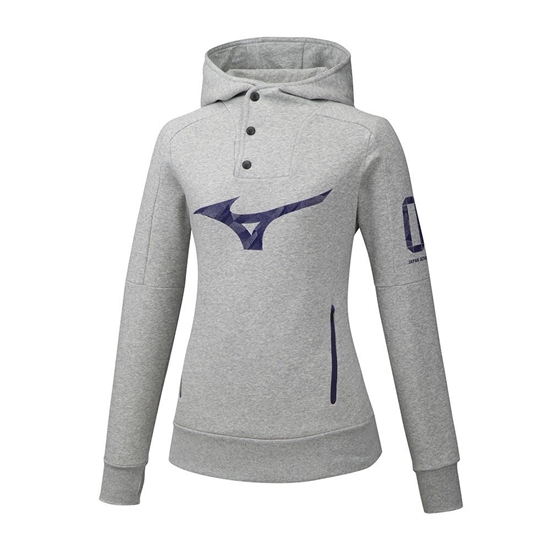 Mizuno Heritage Kapucnis Pulóver Női Szürke | JIFN-38796