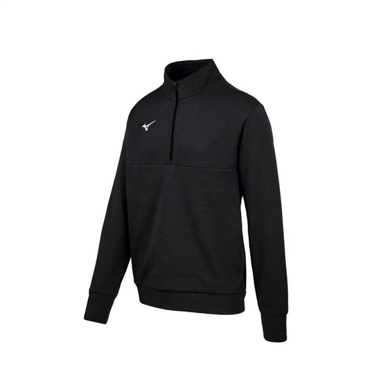 Mizuno MZ1 1/4 Zip Fleece Pulóver Férfi Fekete | VBOW-19680
