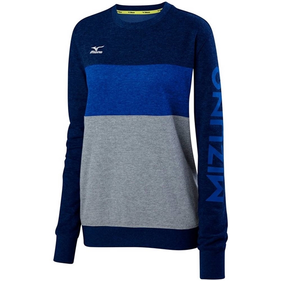 Mizuno Retro Crew Volleyball Pulóver Női Sötétkék / Királykék | QOVN-46591