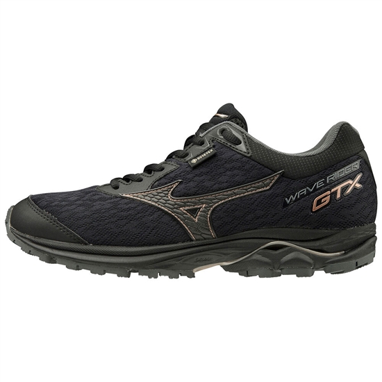 Mizuno WAVE RIDER GTX Trail Futócipő Női Fekete | AVQJ-02978