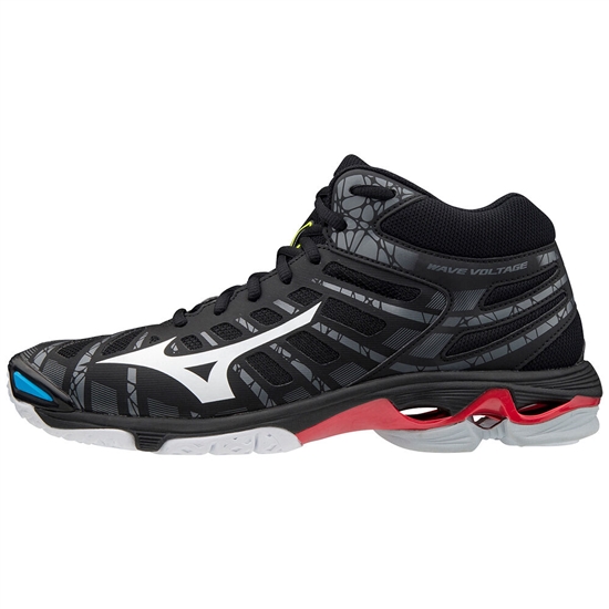 Mizuno WAVE VOLTAGE MID Röplabda Cipő Férfi Fekete / Fehér | HZAD-19562