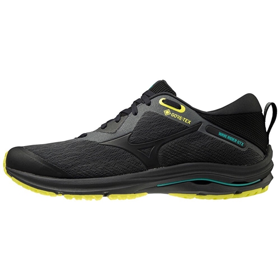 Mizuno Wave Rider GTX 2 Trail Futócipő Férfi SötétSzürke / Fekete / Sárga | XQEM-54672