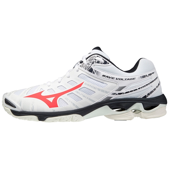 Mizuno Wave Voltage Röplabda Cipő Férfi Fehér / Piros | JCHU-08467